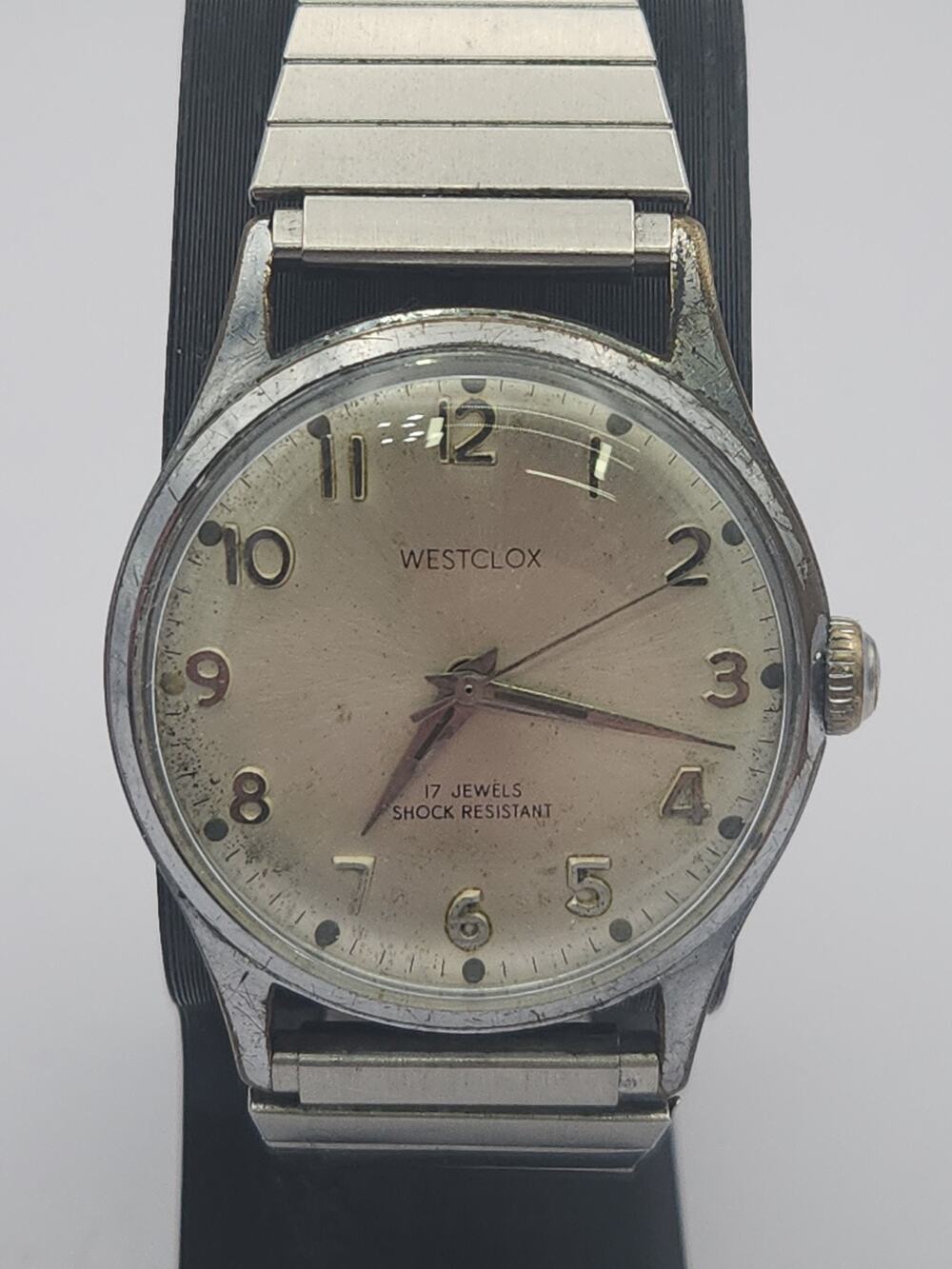 Vintage Westclox Men's 17 Jewels Manual Wind Wrist Watch. Working